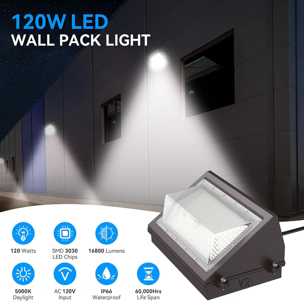 120W Photocell LED Wall Pack Light