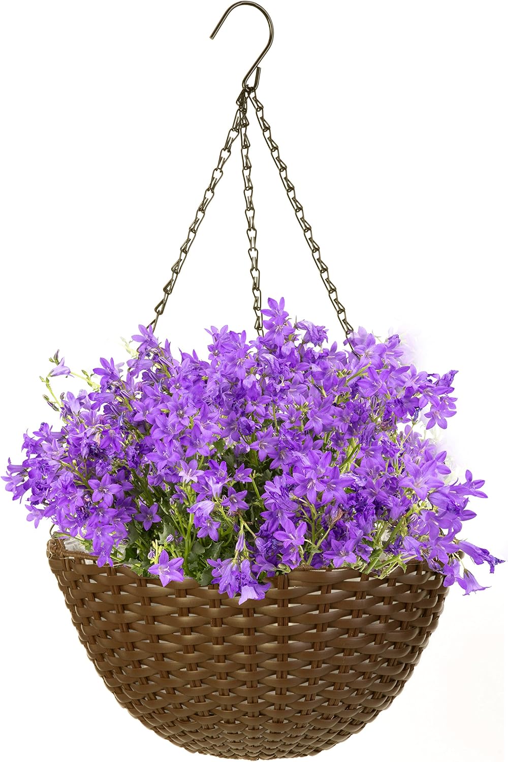 14" Resin Woven Hanging Basket, Espresso Brown, Hangings Basket
