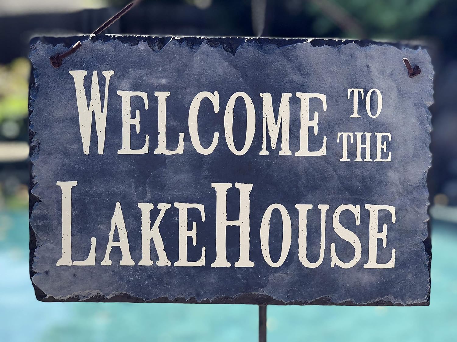Lake House Custom Slate Plaque