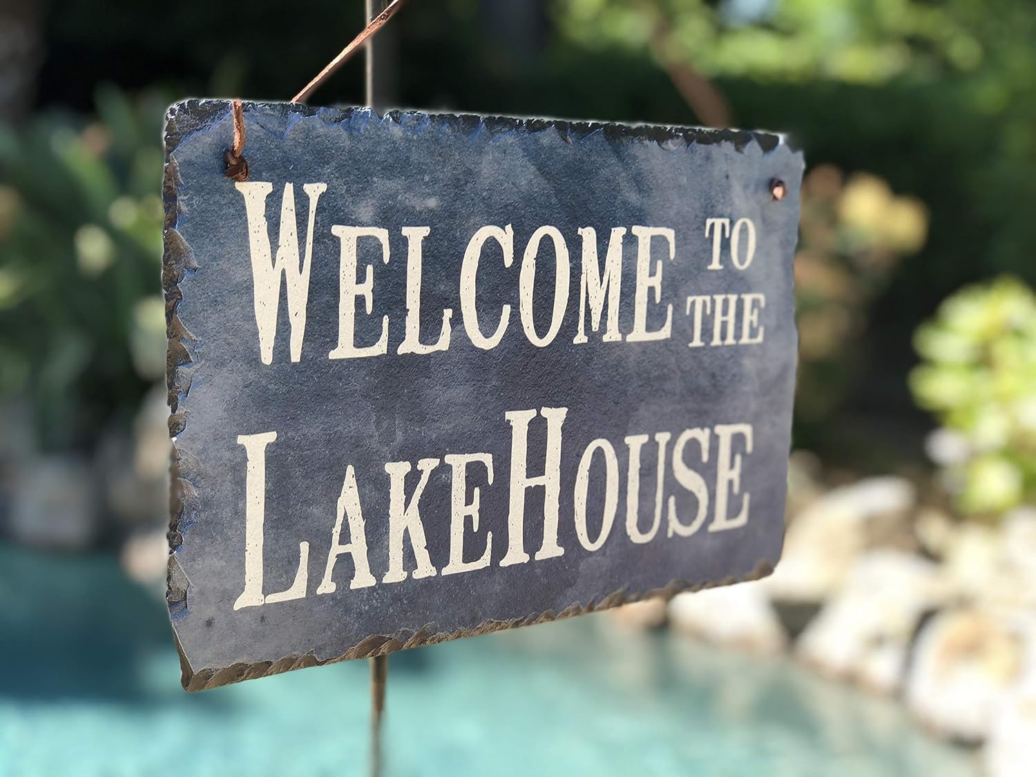 Lake House Custom Slate Plaque
