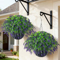 2 Pack Artificial Lavender Eucalyptus Hanging Baskets