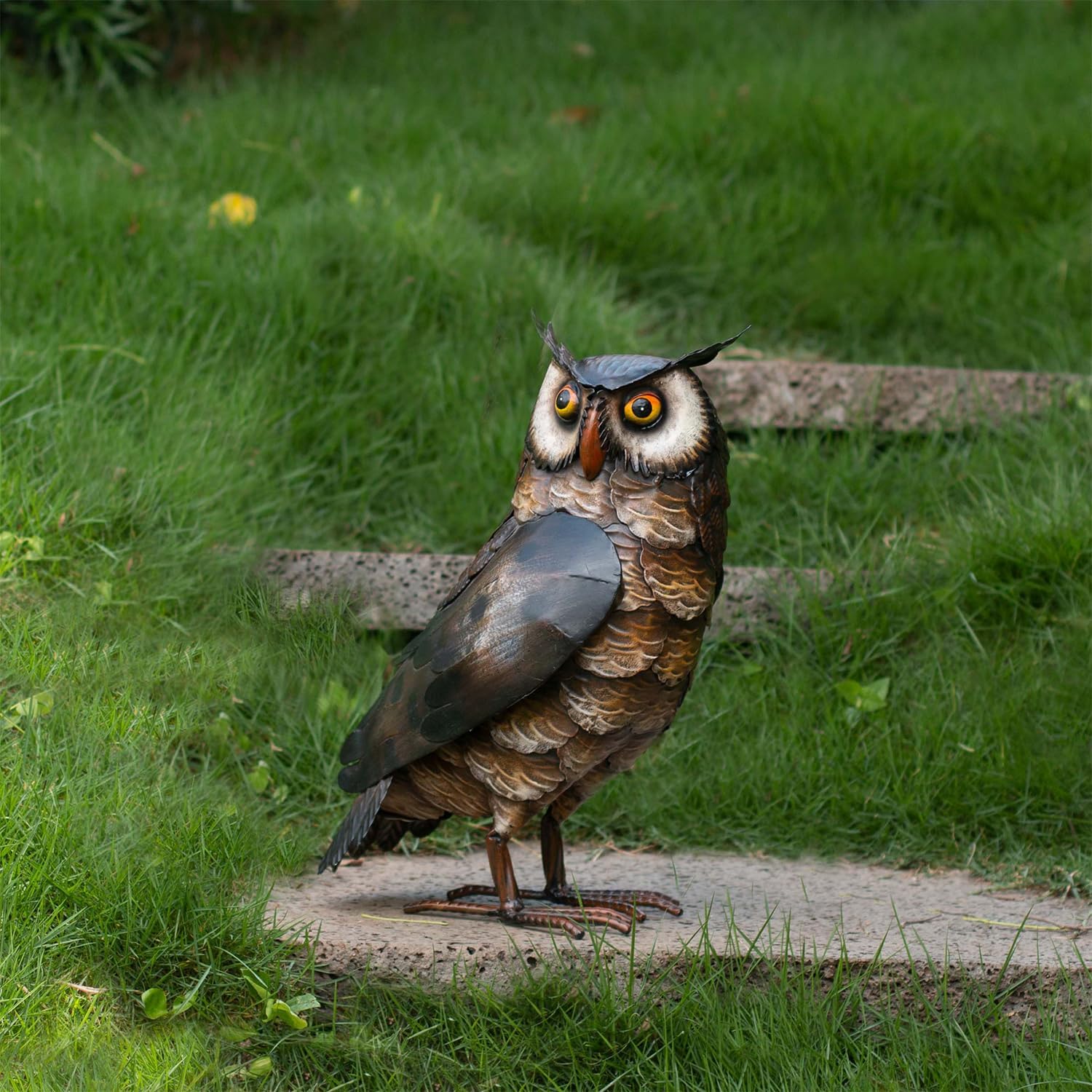 Metal Owl Garden Statue