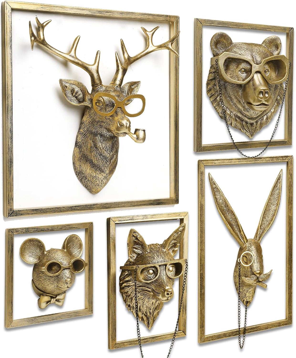 Gold Resin Animal Wall Sculpture
