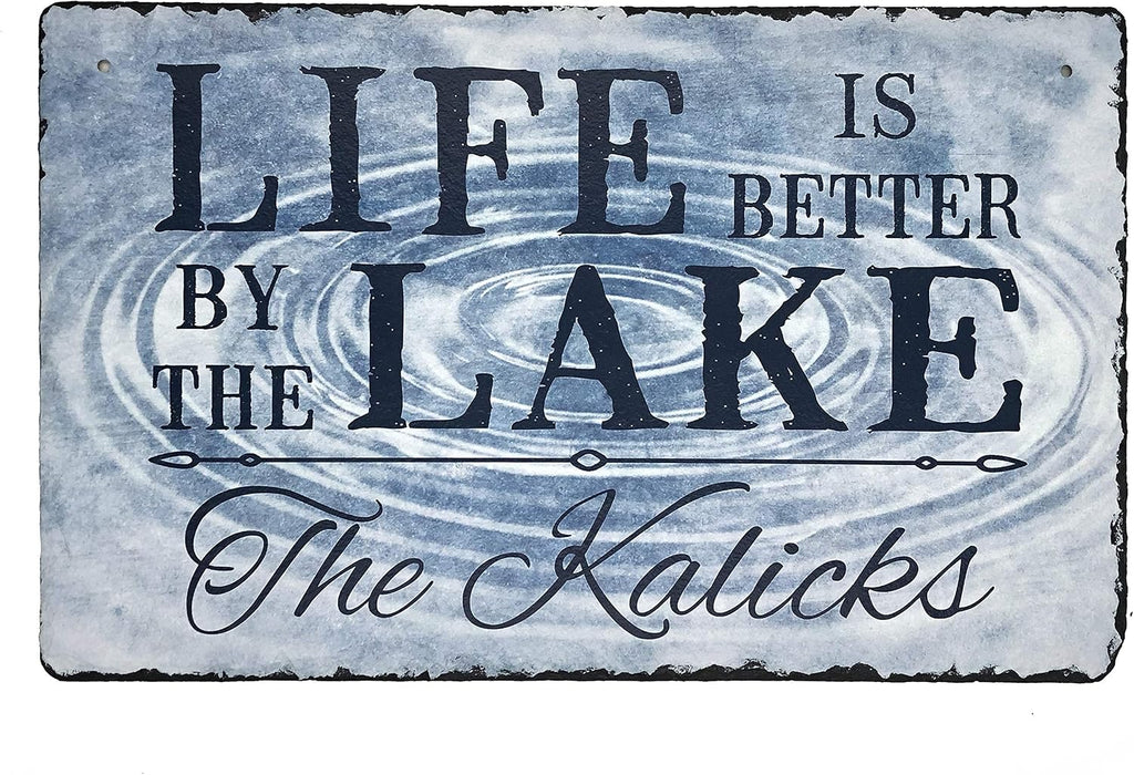 Lake Life Custom Slate Plaque