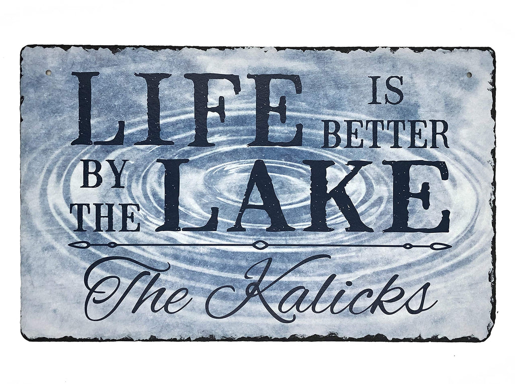 Lake Life Custom Slate Plaque