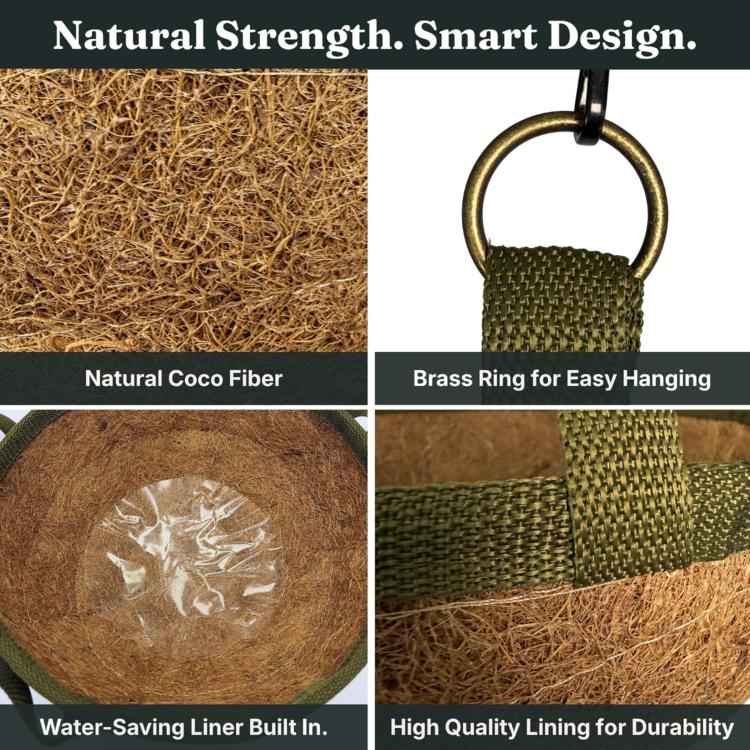 2 Pack Natural Coco Coir Hanging Baskets