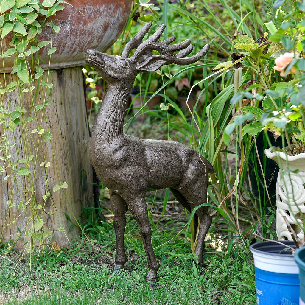 Cast Iron Deer Garden Statue